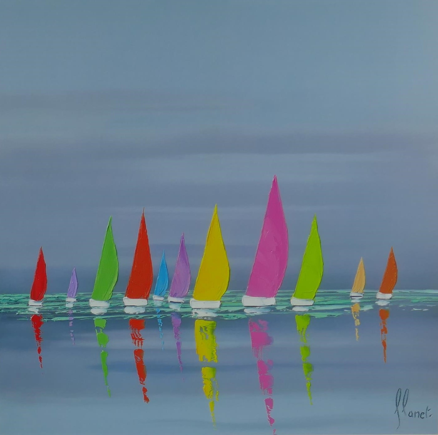 Artwork by Fréderic Flanet, Sea of Sails, Made of a pair of giclee prints