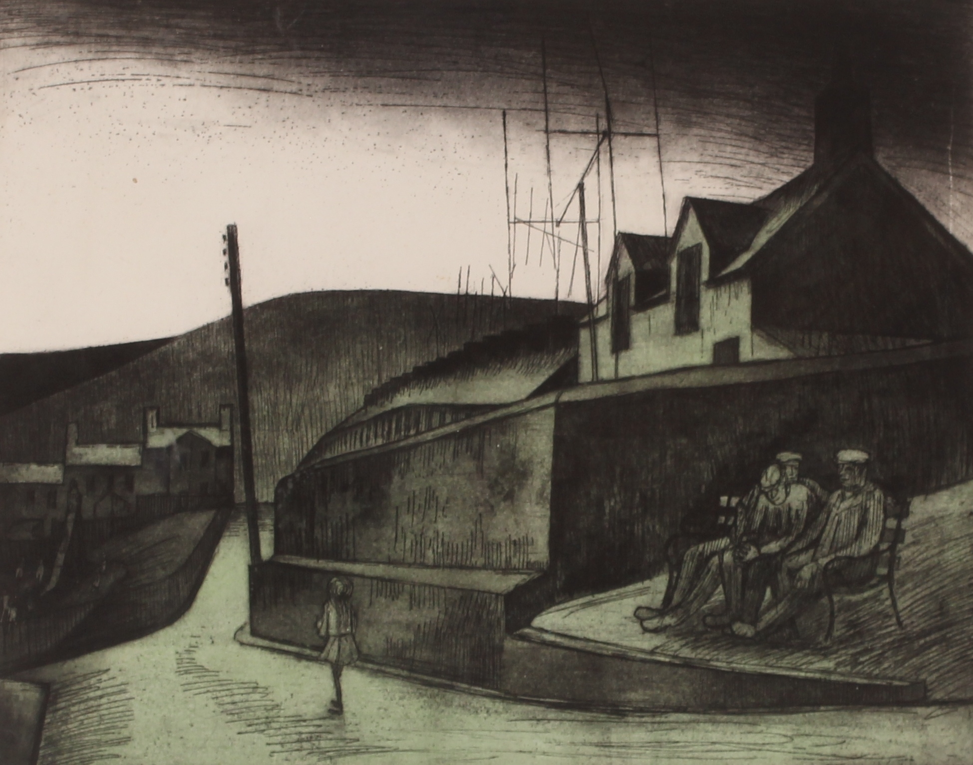 George Chapman | etching aquatint Old Men At Gossip (1924) | MutualArt