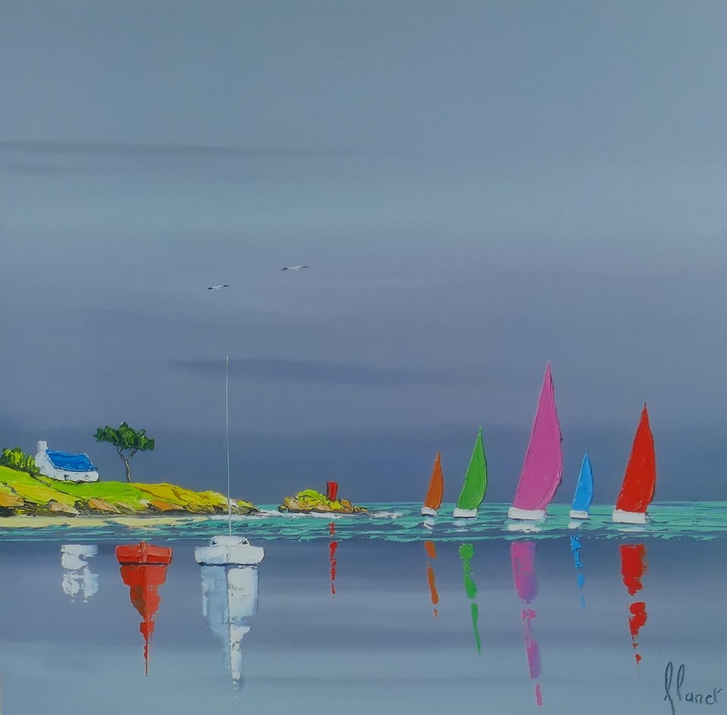 Artwork by Fréderic Flanet, Sea of Sails, Made of a pair of giclee prints