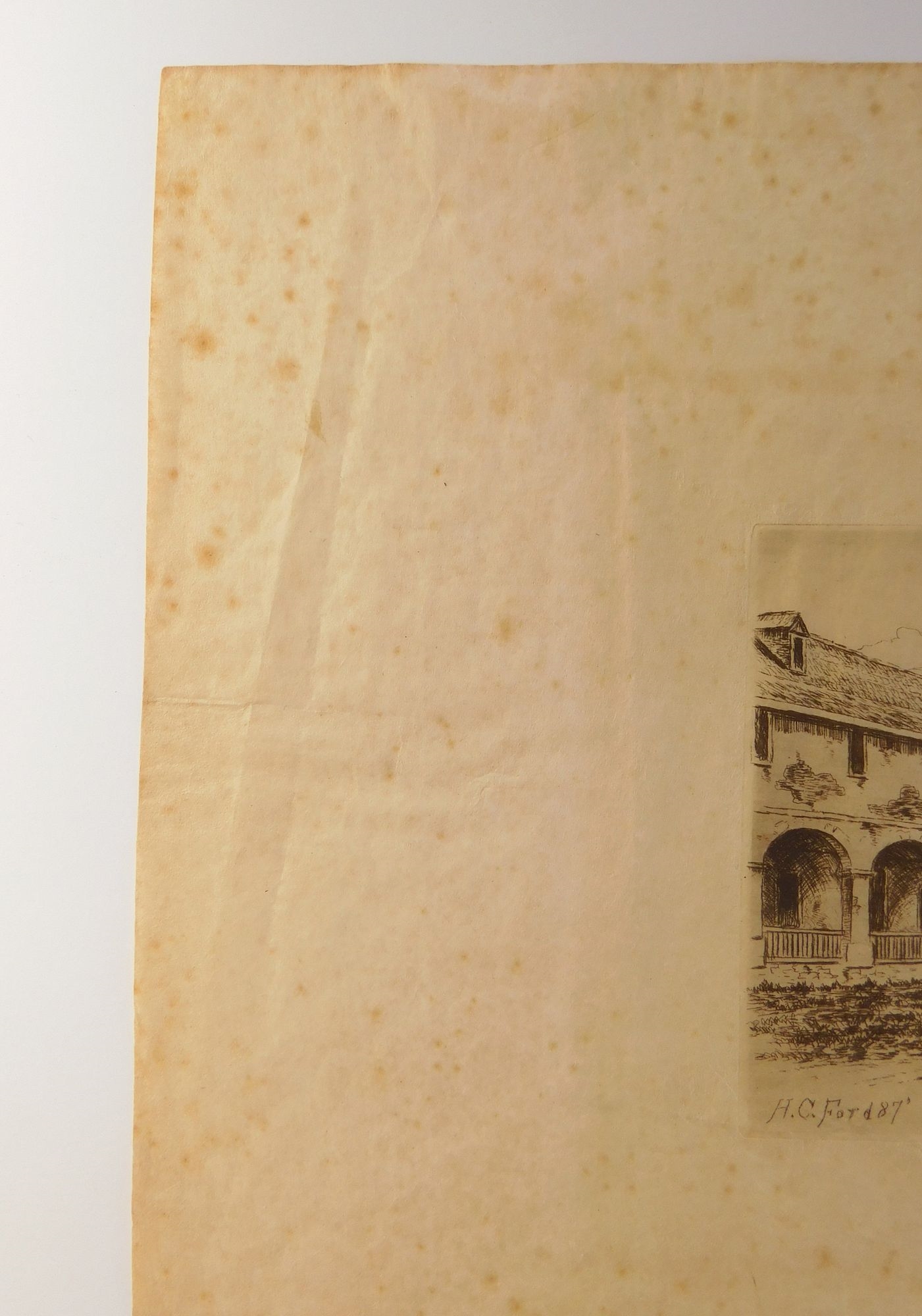 Artwork by Henry Chapman Ford, Mission, Santa Barbara, Made of etching on laid paper