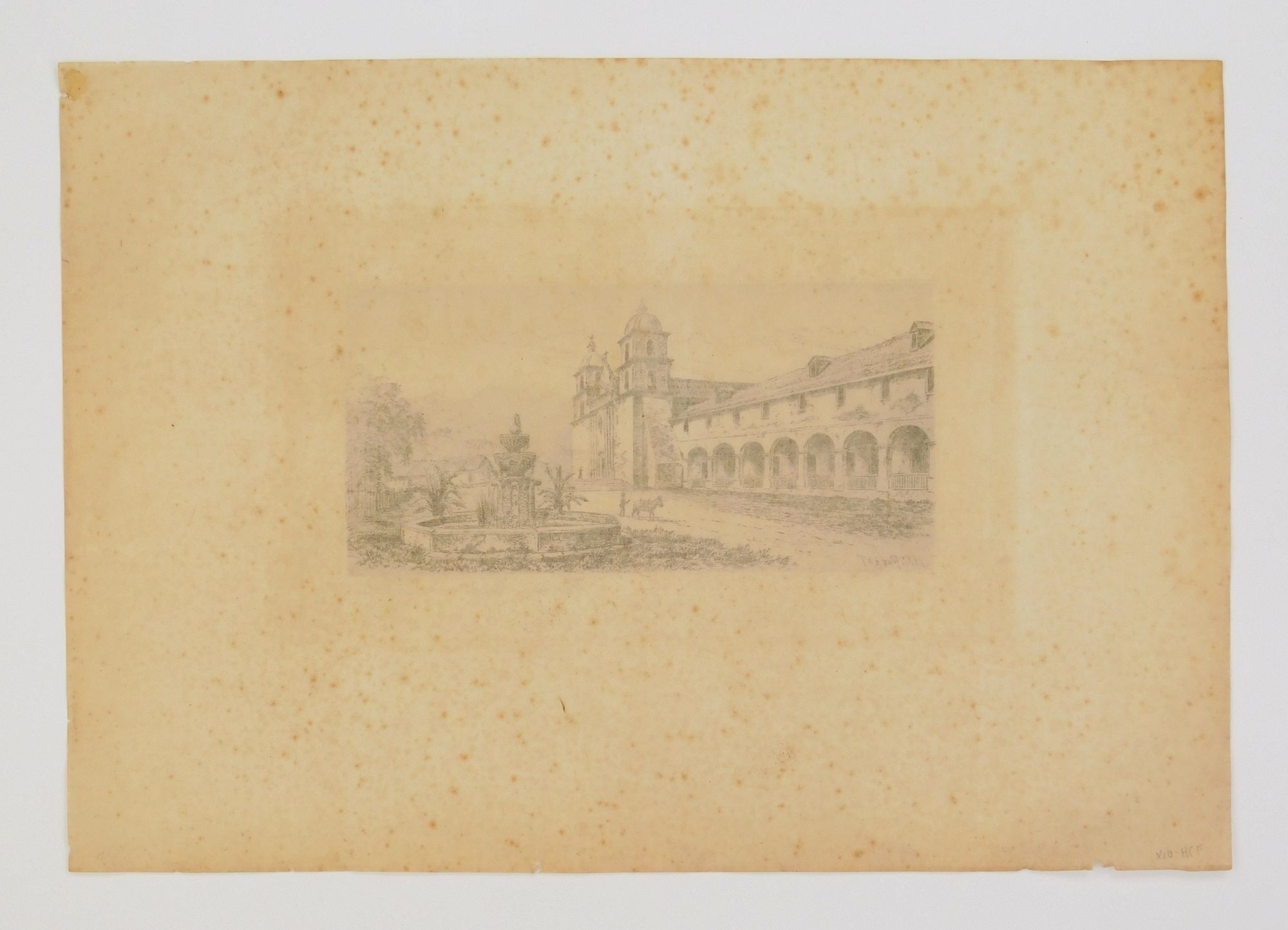 Artwork by Henry Chapman Ford, Mission, Santa Barbara, Made of etching on laid paper