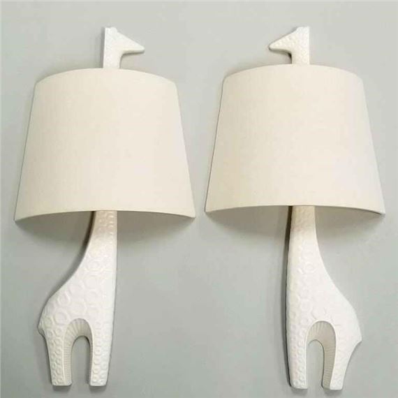Jonathan Adler | Pair of Jonathan Adler giraffe pottery wall | MutualArt