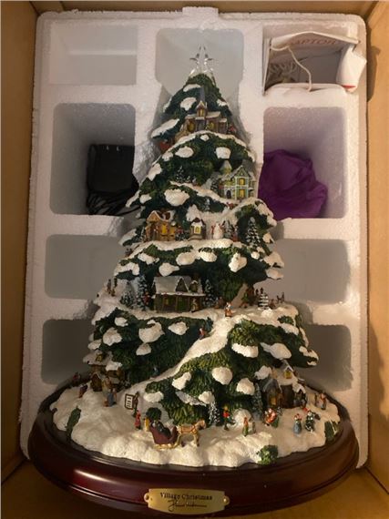 Thomas Kinkade | Thomas Kinkade Village Christmas Illuminated Tree ...