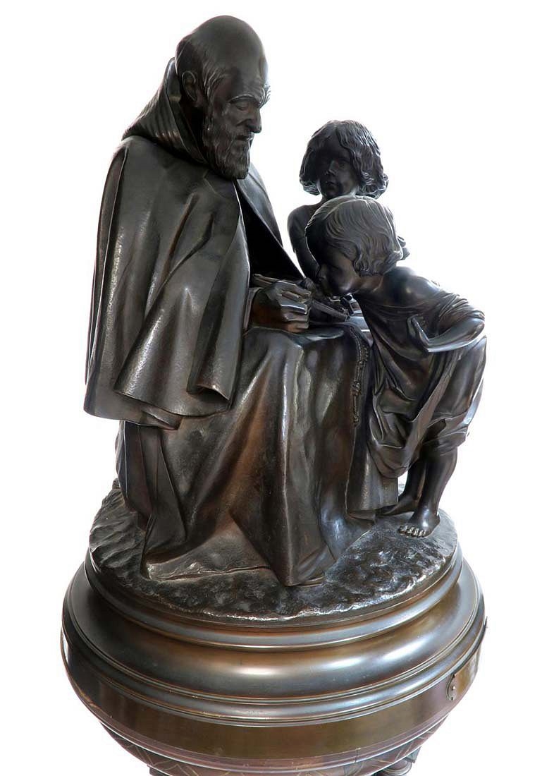 Artwork by Vendredi, A Large Religious Bronze Figural Group "Vendredi Saint, Made of original carved wood