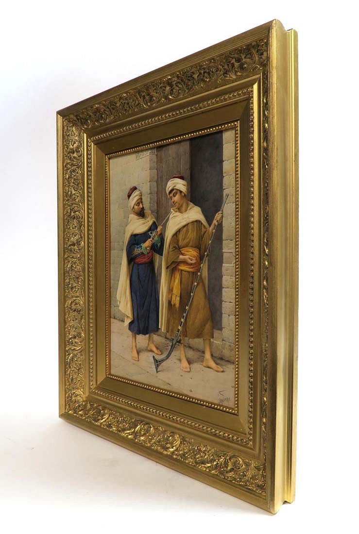 Artwork by Filippo Indoni, Filippo Indoni Watercolor Orientalist Painting. 19th C, Made of watercolor