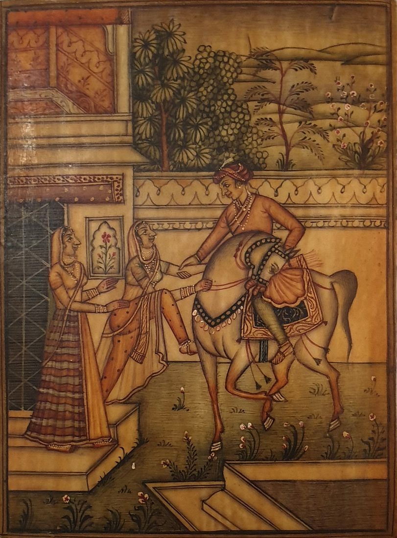 Artwork by C. Early, 19th C. Indian Hand Painted Miniature, Made of hand painted miniature