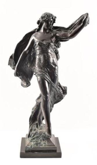 Eugène Marioton | Eugene Marioton Woman French Sculpture Recast