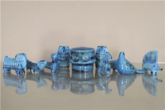 9 pièces zoomorphes, circa 1960 by Aldo Londi, circa 1960