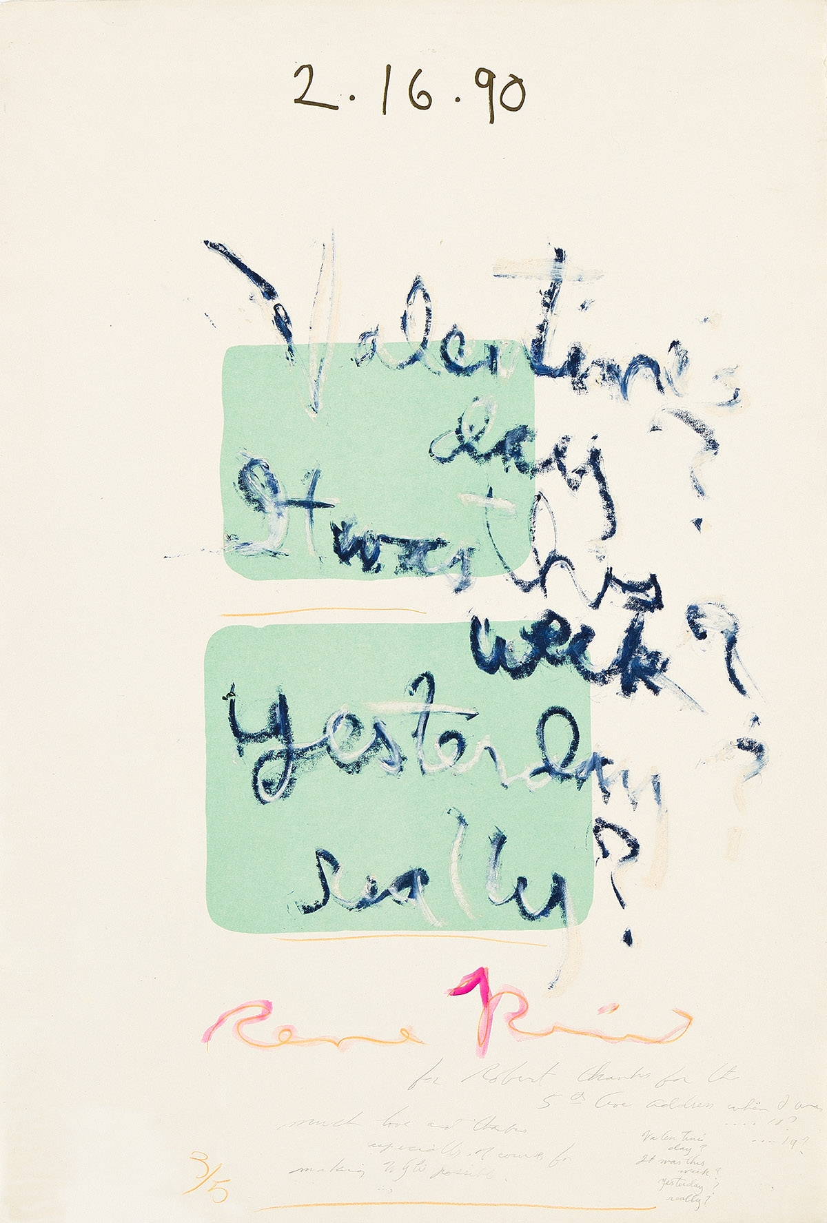 Artwork by Rene Ricard, Valentine's Day, Made of Silkscreen