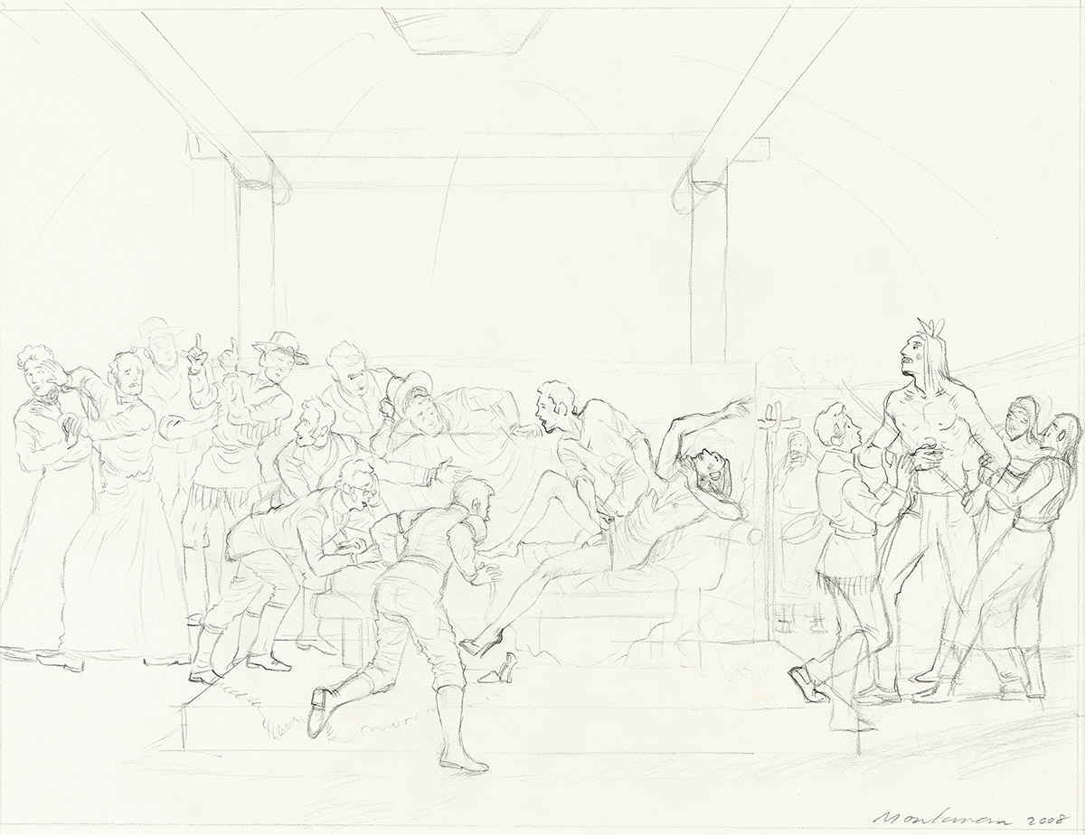 Kent Monkman | Preparatory drawing for The Examination (2008) | MutualArt