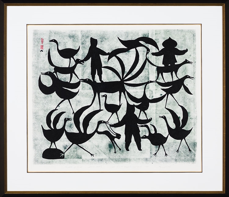 Artwork by Kenojuak Ashevak, Complex of Birds, Made of stonecut on paper