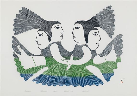 Seamaids by Kenojuak Ashevak, dated 1978