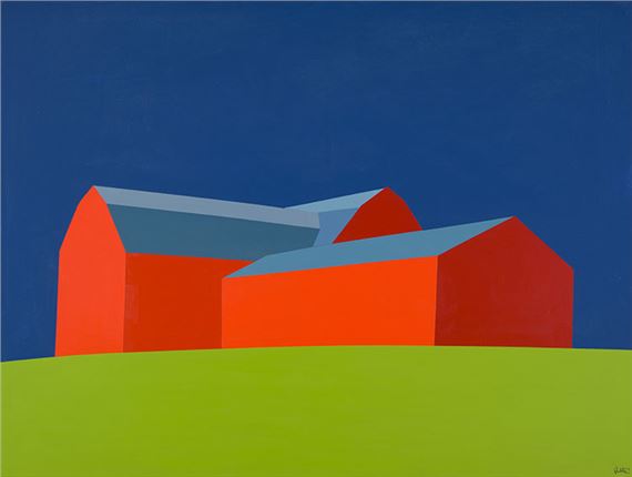 Red Barns by Charles Pachter, dated 2015