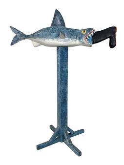 PAUL MCFADDEN - FOLK ART SHARK VS FISHERMAN - Paul Mcfadden
