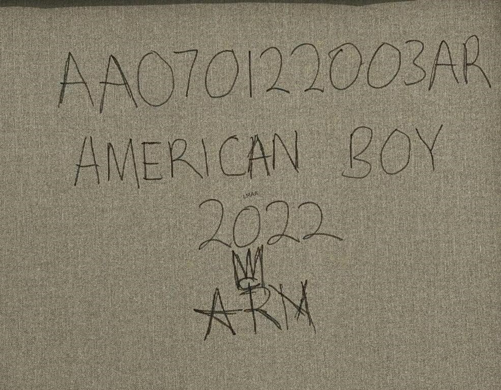 Artwork by Abdur Rahman Muhammad, ABDUR RAHMAN MUHAMMAD "AMERICAN BOY" ACRYLIC, Made of acrylic on canvas