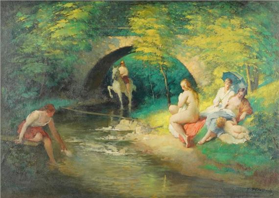 Figures on a River Bank - František Hladík