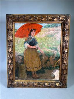 Oil on canvas signed lower left 56 x 47 cm (Restoration to the face) - Eduardo Soria