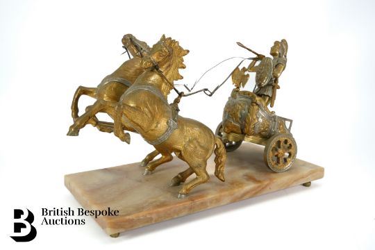 Roman gladiator on a chariot with two horses by Giuseppe Vasari