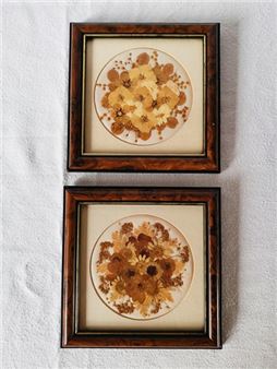 TWO PRESSED FLOWER PICTURES - Joanna Sheen
