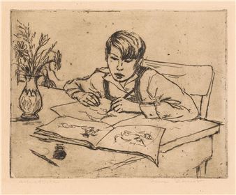 Chłopiec piszący - Irena Derent Słapczyńska