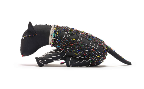 Artwork by Khulumelaphi Mahlambisa, Inja (Dog, Made of glass