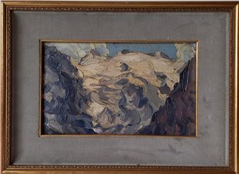 ALFEO ARGENTIERI (1878-1955) - CIME INNEVATE OLIO SU TAVOLA CM.17X27 BIBL. CAT. MOSTRA PERSONALE CREMONA 1981 PG.25 - Alfeo Argentieri