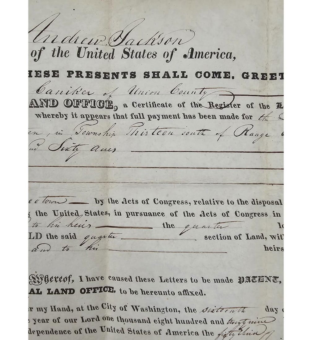Andrew Jackson | Early Andrew Jackson Document March 16th 1829, 12 Days ...