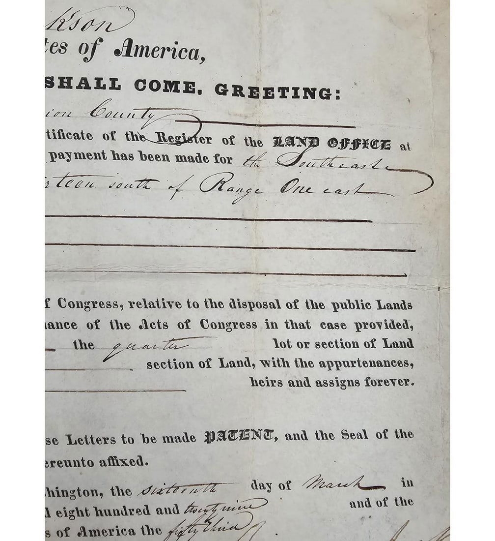 Andrew Jackson | Early Andrew Jackson Document March 16th 1829, 12 Days ...