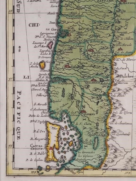 Nicolas Sanson | Antique Map of Chili, Nicolas Sanson c1700 (Circa 1700 ...