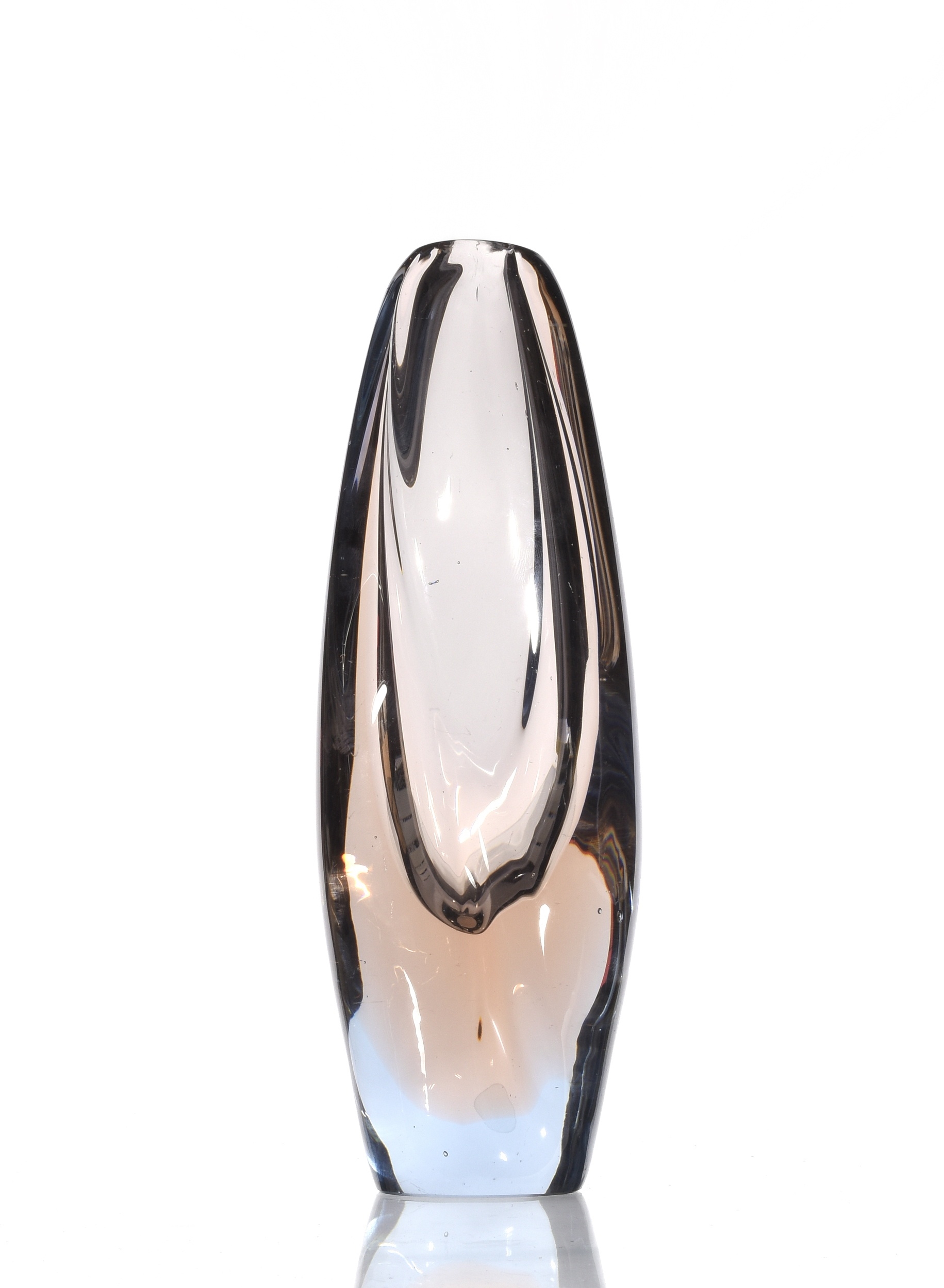 Artwork by Maria Stáhlíková, Váza, 1955, Made of colored glass, layered, densely shaped with double-sided cuts