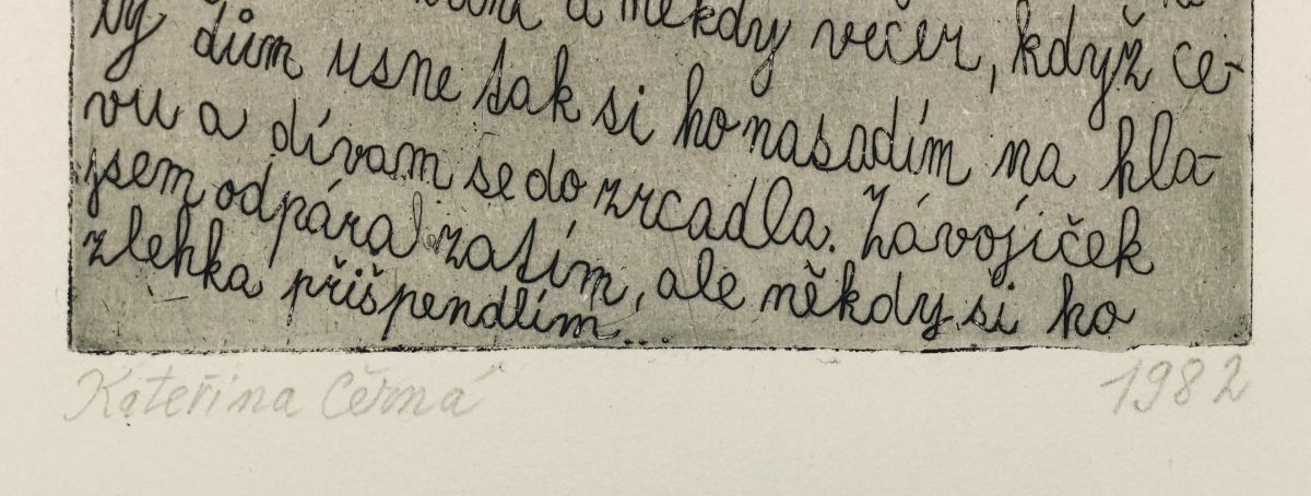 Artwork by Catherine Black, Hat Cycle, Letter No 2, Made of etching