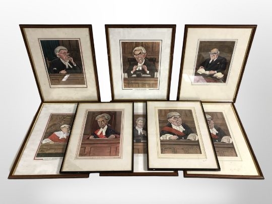 Ralph Sallon | Eight colour prints depicting judges | MutualArt