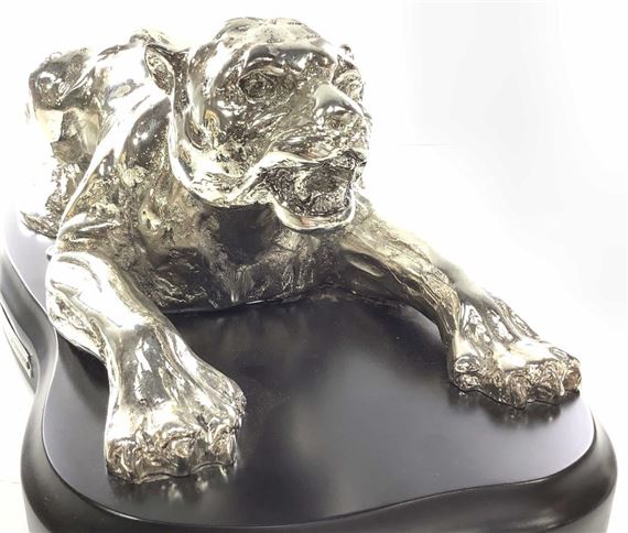 ERMES OTTAVIANI SCULTORE / 時計付き / オブジェ / 置物 / シルバー