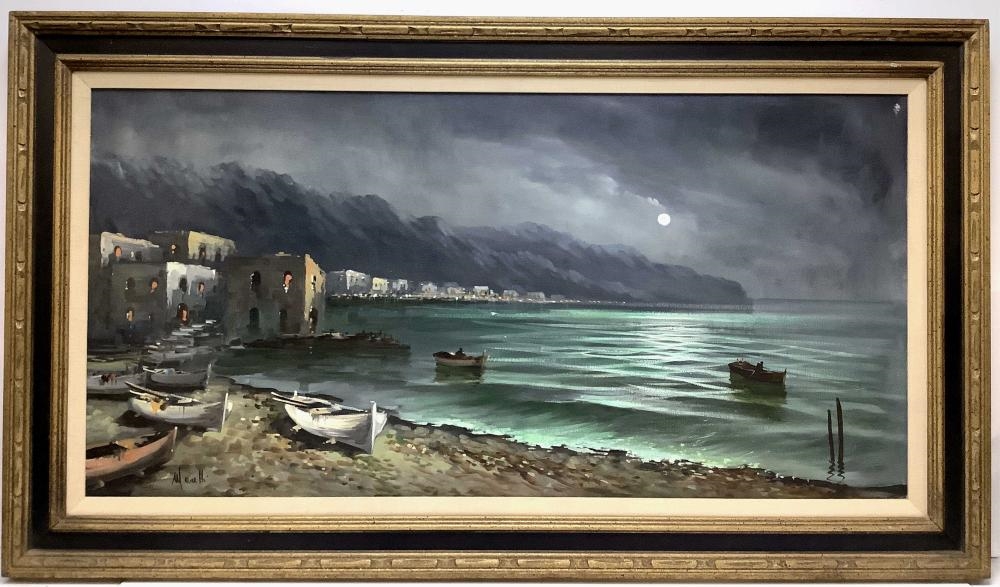 M. Moretti | Moretti Signed Seascape Oil On Canvas | MutualArt