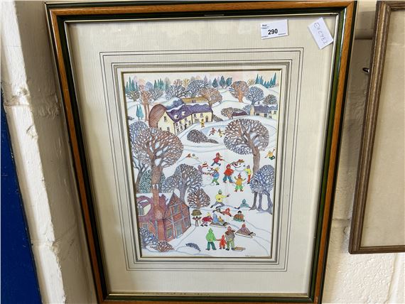 study of a winter village scene - Kate Collins