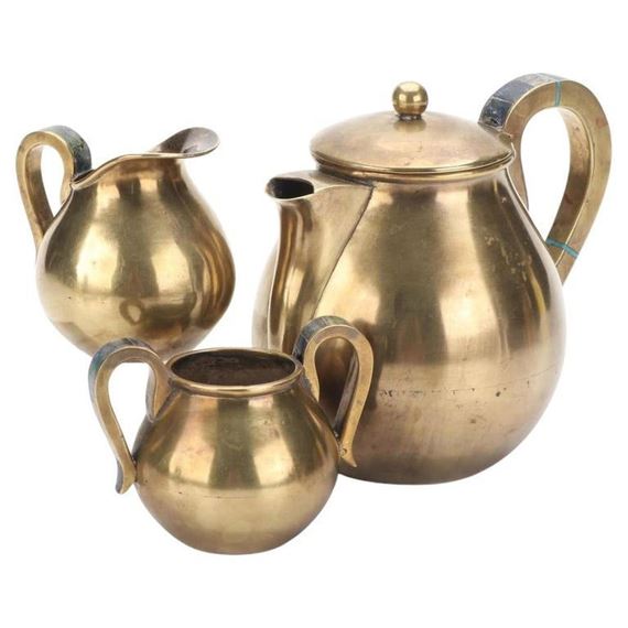 Brass & Stone Inlay by Justo Coco Castillo for Los Castillo, Mexico 1950's by Los Castillo, 1932