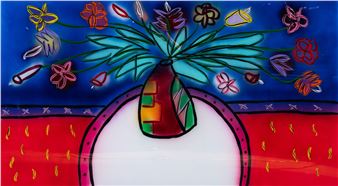 Jack Shultz Still Life Reverse Painting on Glass - Jack Shultz