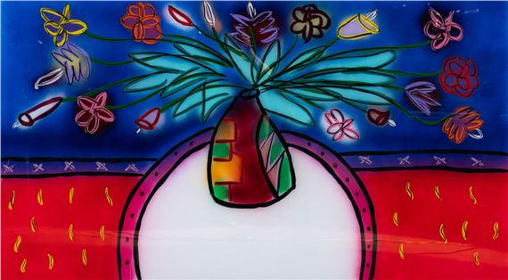 Jack Shultz Still Life Reverse Painting on Glass - Jack Shultz