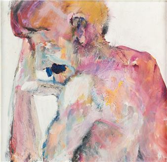 Fred Spinowitz Abstract Portrait Oil on Canvas Painting - Fred Spinowitz