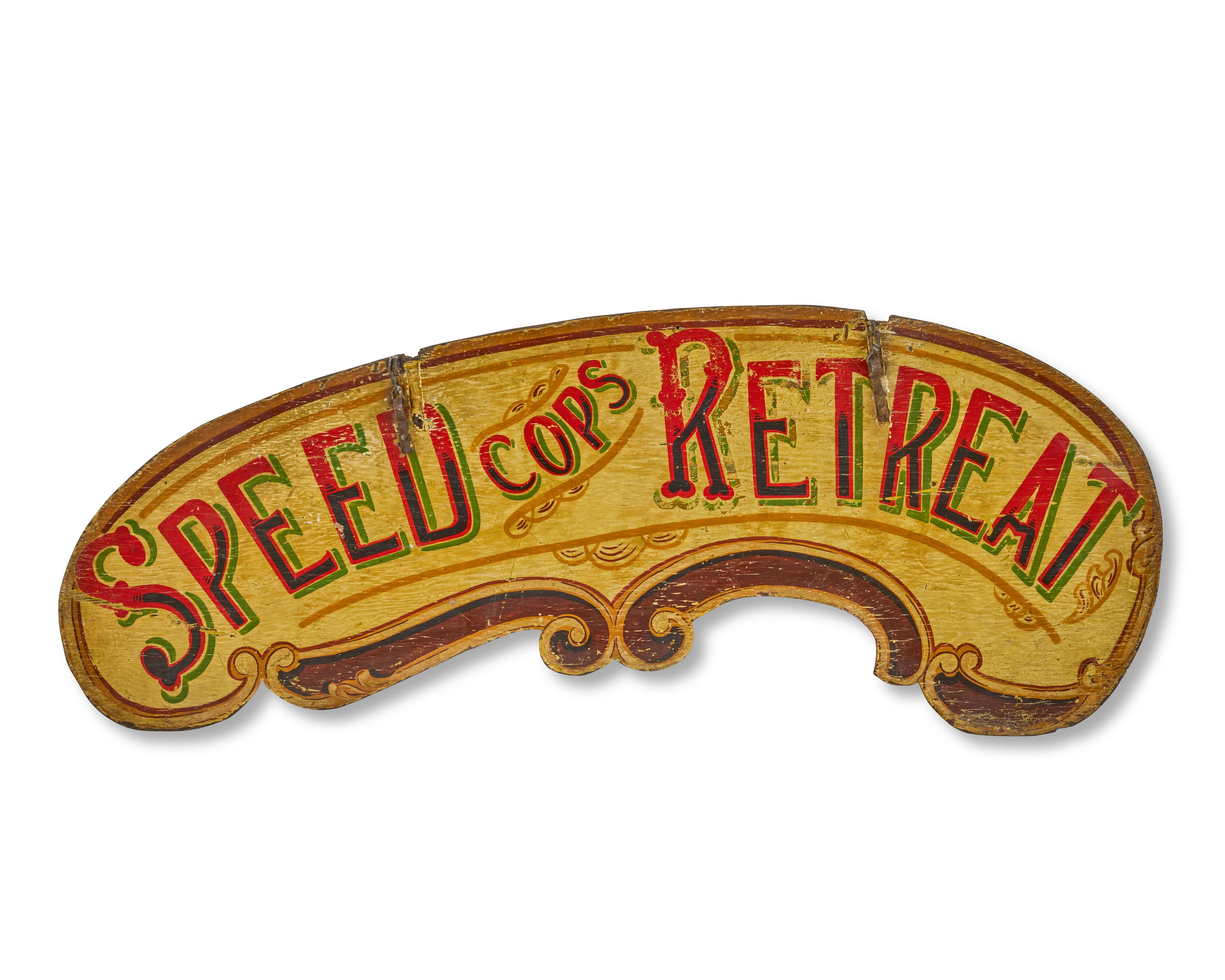 Edwin Hall | An English polychrome painted plywood fairground sign ...