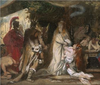 Thusnelda wird vom Vater Segestes dem römischen Feldherrn Germanicus übergeben - Richard Böhm