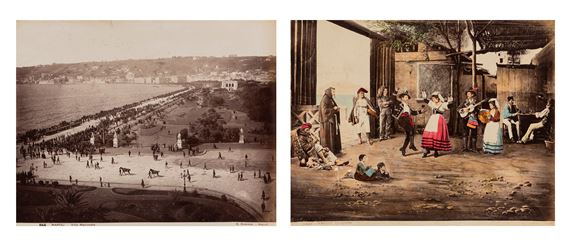 Napoli, tarantella ; Napoli, Villa nazionale , 1870s by Giorgio Sommer, 1870s