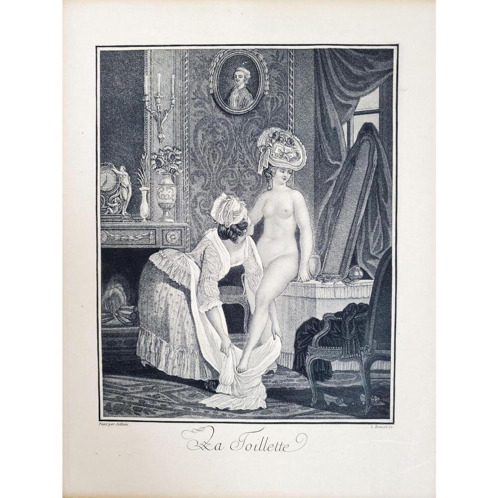 Artwork by L. Bonnet, Erotic Etching After L, Made of etching