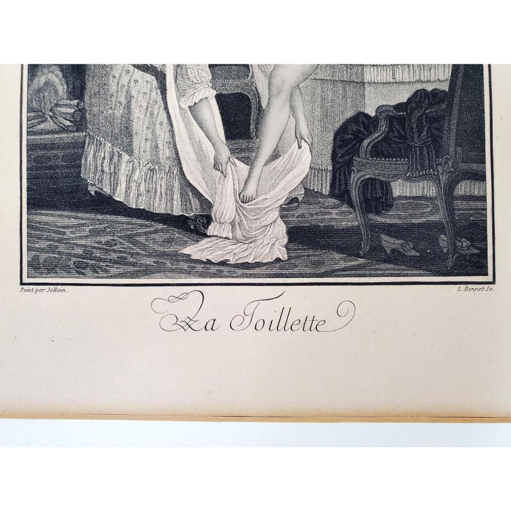 Artwork by L. Bonnet, Erotic Etching After L, Made of etching