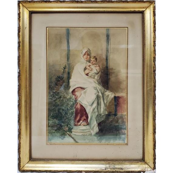 Antique Watercolor on Paper - F. Stafford