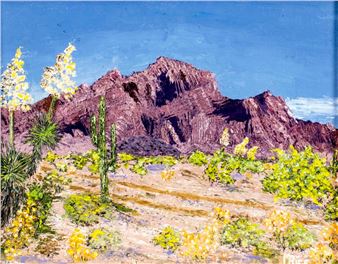 Desert Landscape - Kofa Mountains (titled on verso) - Marian Rice