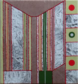 Tableau: Cuir acrylique sur bois -Composition- monogrammé - Clotilde Durand