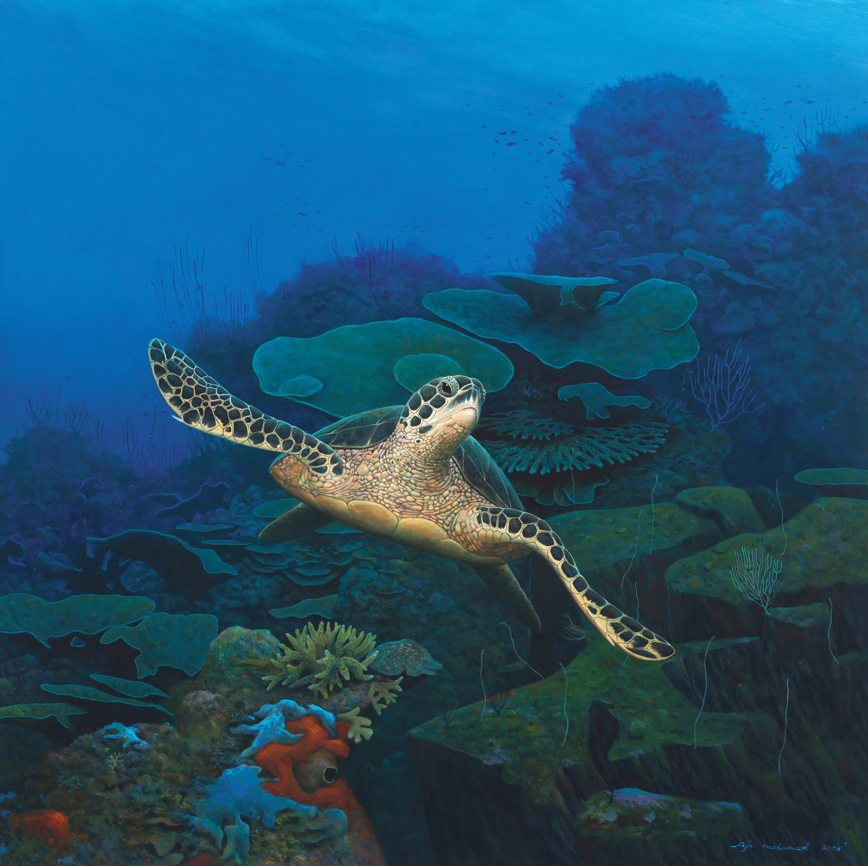 Artwork by Ajis Mohamad, My Long Life Buddy, Made of oil on canvas