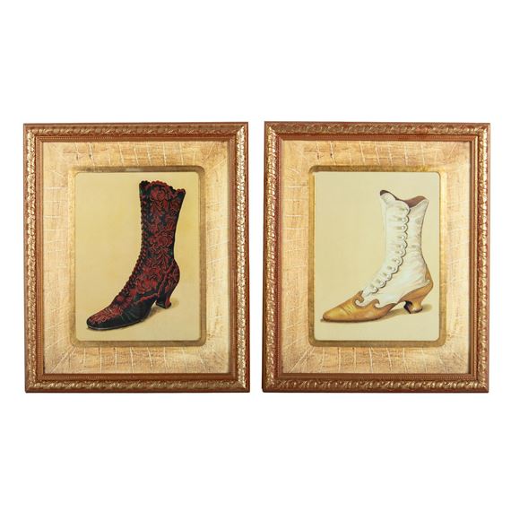 2pc The Bombay Framed Art Print, Fashionable Footwear by Fiona Saunders