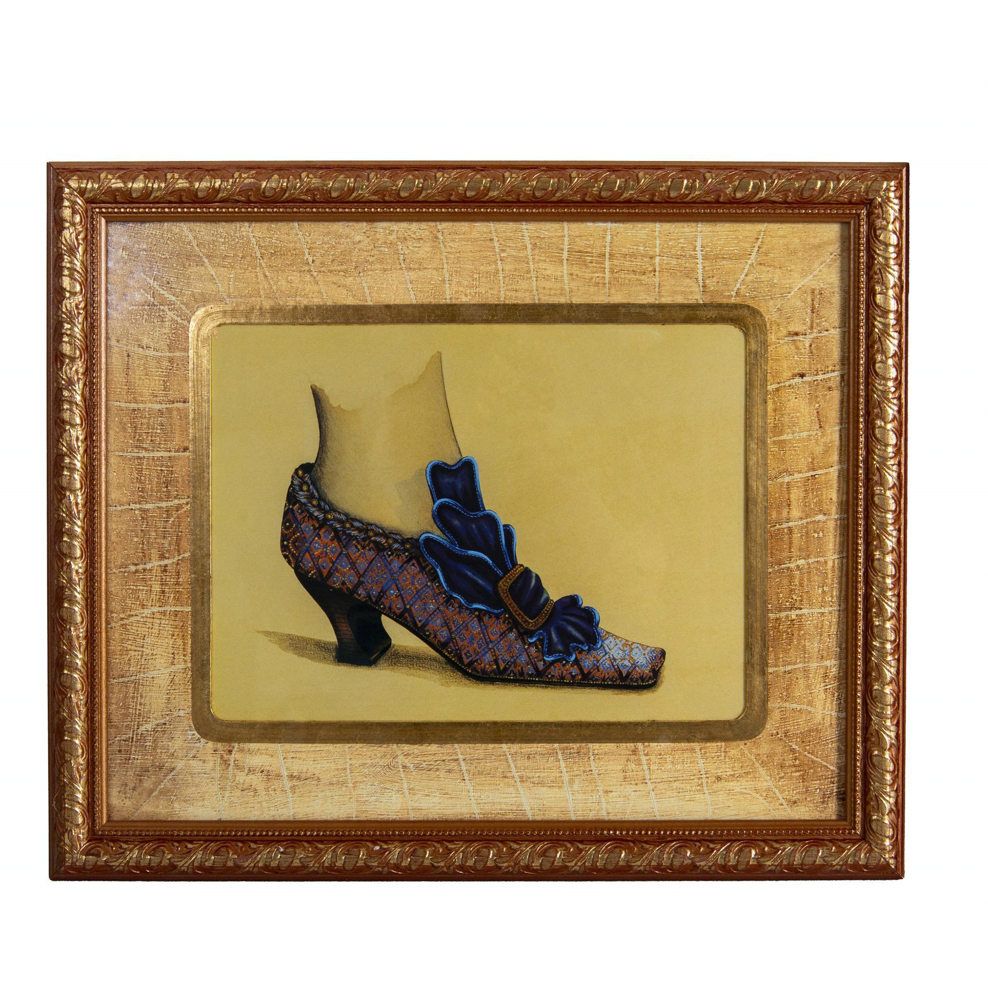 Artwork by Fiona Saunders, 3pc The Bombay Framed Art Print, Fashionable Footwear